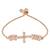 Stylish rose gold plated cubic zirconia american diamond adjustable bracelet for women