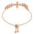 Stylish rose gold plated cubic zirconia american diamond adjustable bracelet for women