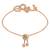 Stylish rose gold plated cubic zirconia american diamond adjustable bracelet for women