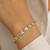Stylish silver plated cubic zirconia american diamond adjustable bracelet for women