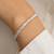 Stylish silver plated cubic zirconia american diamond adjustable bracelet for women