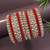 Gold plated traditional royal emerald velvet chuda bangle set kada for bridal/women (red)