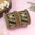 Gold plated traditional silk thread elegant green bangles chuda bangle set for bridal/women (green)