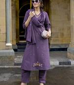 Ethnic Embroidered Pure Cotton Kurta With Pent & Dupatta