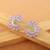 Pink color american diamond earrings