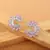 Pink color american diamond earrings