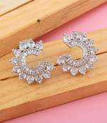 Silver color american diamond earrings