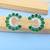 Green color american diamond earrings