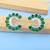 Green color american diamond earrings