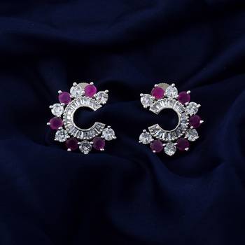 Rani green color american diamond earrings 1