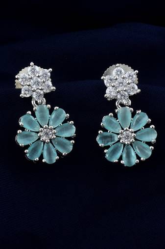 Rama Green color american diamond earrings