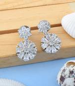Silver color american diamond earrings
