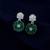 Green color american diamond earrings