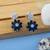 Blue color american diamond earrings