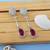 Red color american diamond earrings