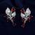 Red color american diamond earrings