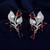 Red color american diamond earrings