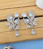 Silver color american diamond earrings