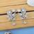 Silver color american diamond earrings