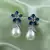 Blue color american diamond earrings
