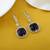 Purple color american diamond earrings