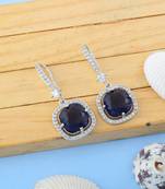 Purple color american diamond earrings