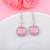 Pink color american diamond earrings