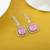 Pink color american diamond earrings