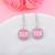 Pink color american diamond earrings