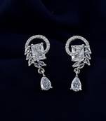 Silver color american diamond earrings
