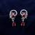 Ruby color american diamond earrings