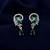 Green color american diamond earrings