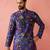 Blue Digital Print Kurta - Floral Tropical Design Ethnic Wear