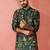 bottle green digital print kurta - floral tropical ethnic wear