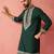 bottle green modal chanderi kurta - wedding embroidered ethnic wear