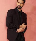 wine bafta embossed blazer - wedding party formal ethnic wear