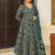 Aqua blue digital printed maslin anarkali palazzo style