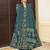Aqua blue digital printed maslin anarkali palazzo style