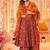 Maroon digital printed maslin anarkali palazzo style