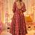 Maroon digital printed maslin anarkali palazzo style