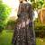 Black digital printed maslin anarkali palazzo style