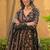 Black digital printed maslin anarkali palazzo style