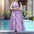 Lavender digital printed maslin anarkali palazzo style