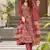 Burgundy digital printed maslin anarkali palazzo style