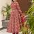 Burgundy digital printed maslin anarkali palazzo style