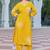 Floral Embroidered V-Neck Thread Work Straight Kurta With Palazzo
