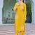 Floral Embroidered V-Neck Thread Work Straight Kurta With Palazzo