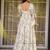 Cream heavy digital printed rayon gown style