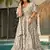 Cream heavy digital printed rayon gown style