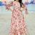 Peach heavy digital printed rayon gown style
